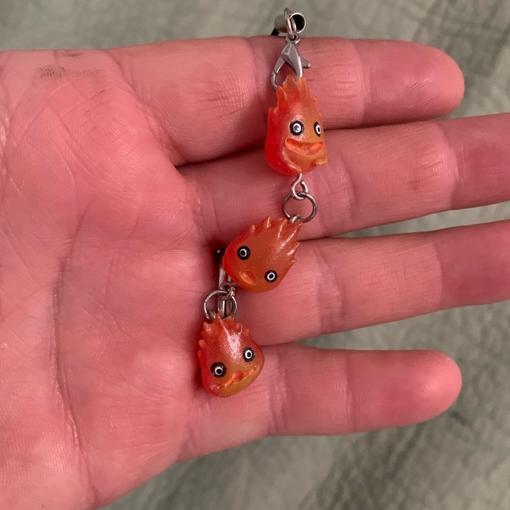 Studio Ghibli Calcifer phone charm